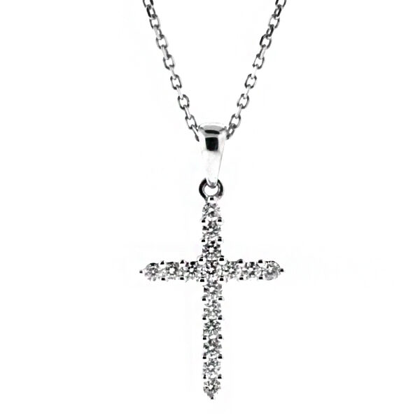 Diamond Cross in 18kt White Gold