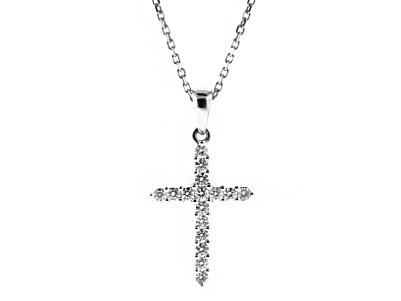 Diamond Cross in 18kt White Gold