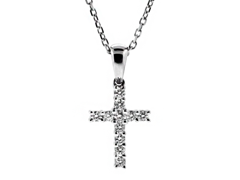 Diamond Cross in 18kt White Gold