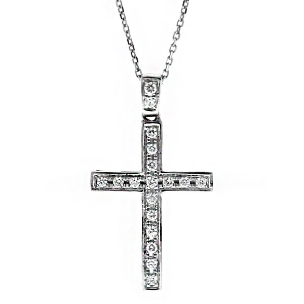 Diamond Cross in 18kt  White Gold