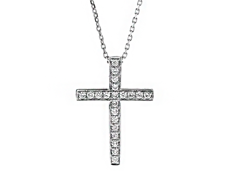 Diamond Cross in 18kt White Gold