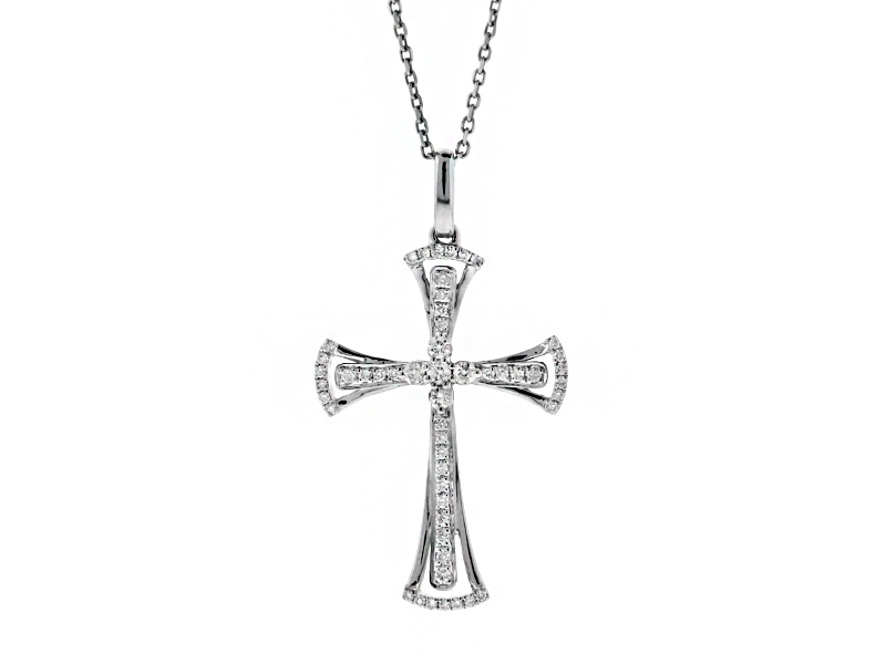 Diamond Cross in 18kt White Gold