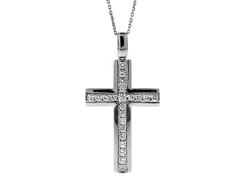 Diamond Cross in 18kt White Gold