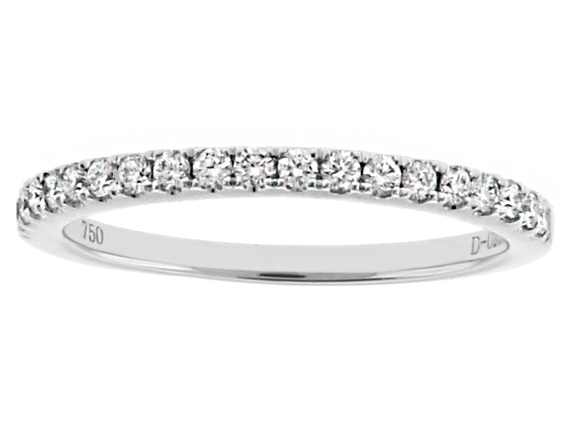 19 Round Diamonds Wedding Band in 18kt White Gold