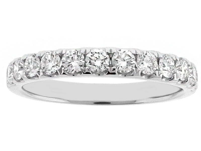 12 Straight Row Diamond Wedding Band in 18kt White Gold