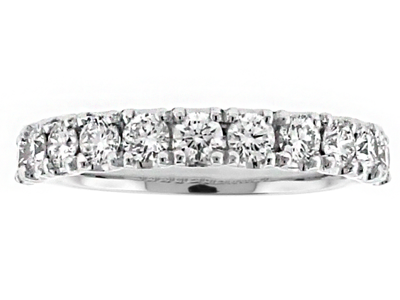 11 Stone U Prong Straight Row Diamond Ring in 18kt White Gold