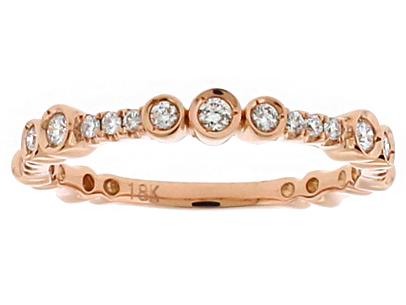 Stackable 18kt Rose Gold Ladies Diamond Ring