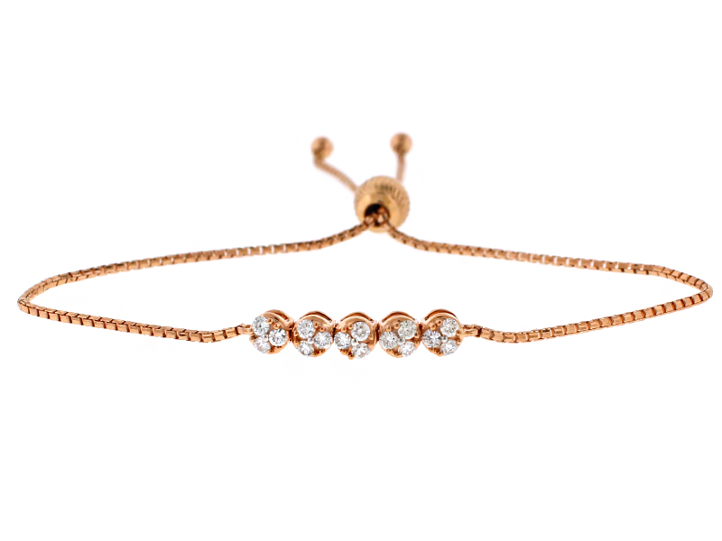 Bolo Bracelet with Diamonds in 18k Rose Gold