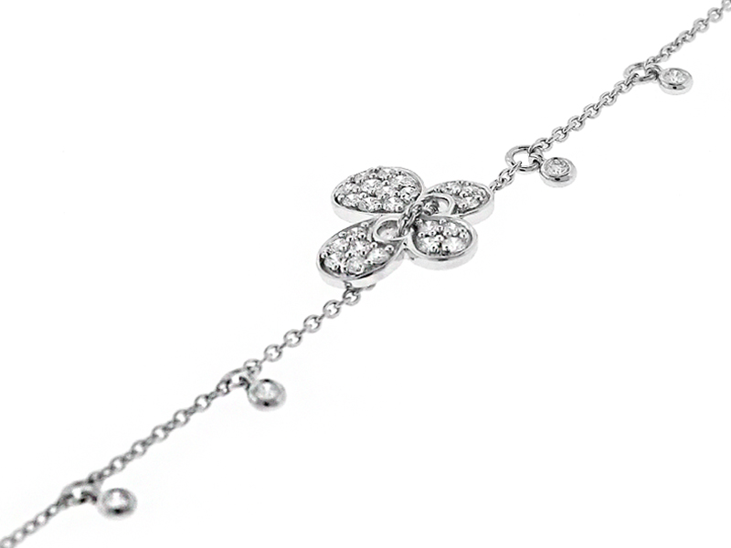 Moving Butterfly Bracelet with Diamonds in 18k White Gold