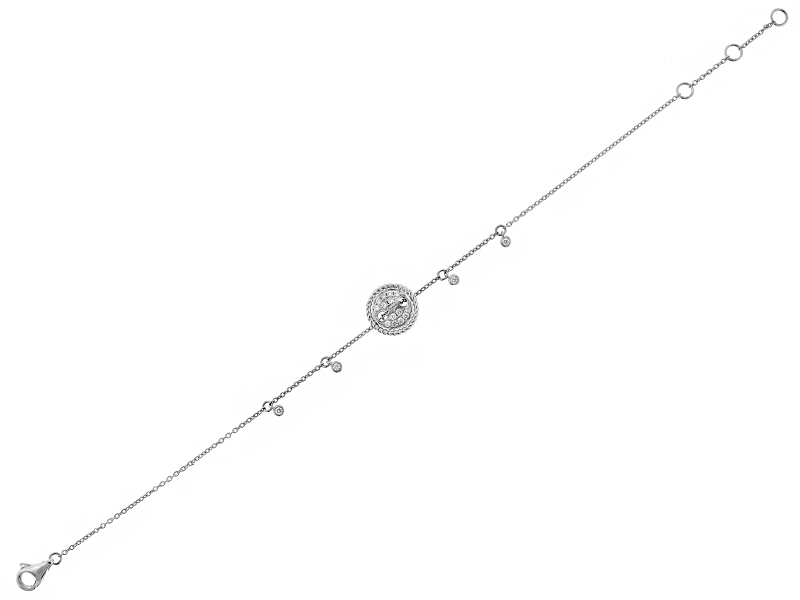 Ladies Bracelet with Moving Disc of Diamonds in 18k White Gold