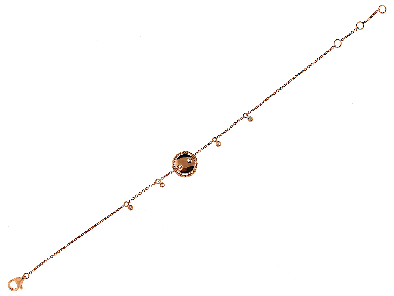 Ladies Bracelet with Moving Disc of Diamonds in 18k Rose Gold