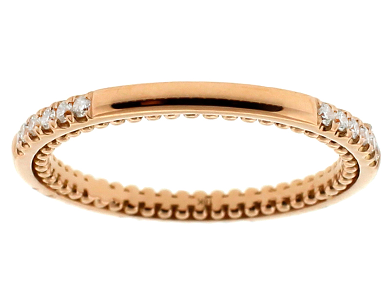 18k Rose Gold Wedding / Anniversary Band with Diamonds