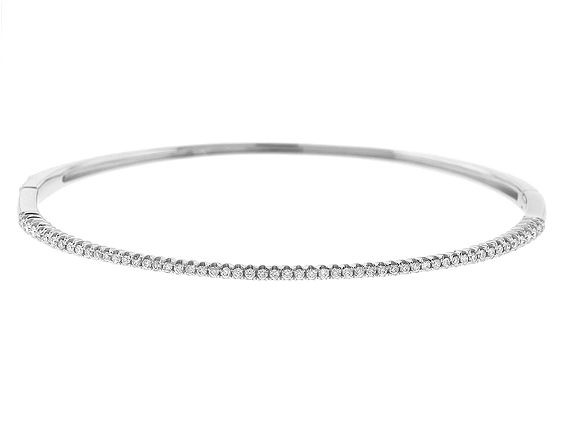 18k White Gold Bangle with Diamonds