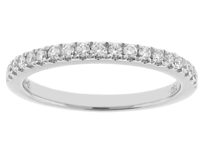 Diamond Wedding Band - 18k White Gold Ring