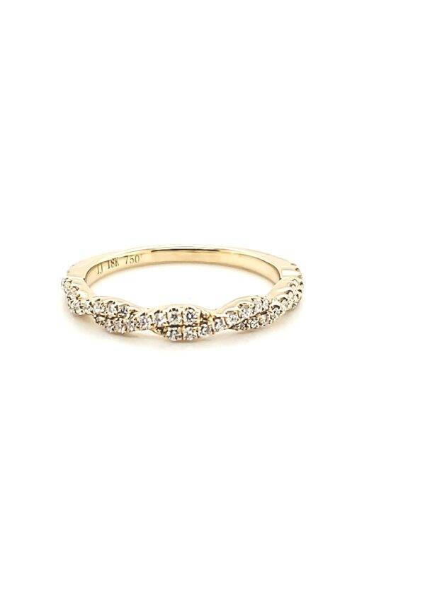 Twist Yellow Gold Diamond Ring
