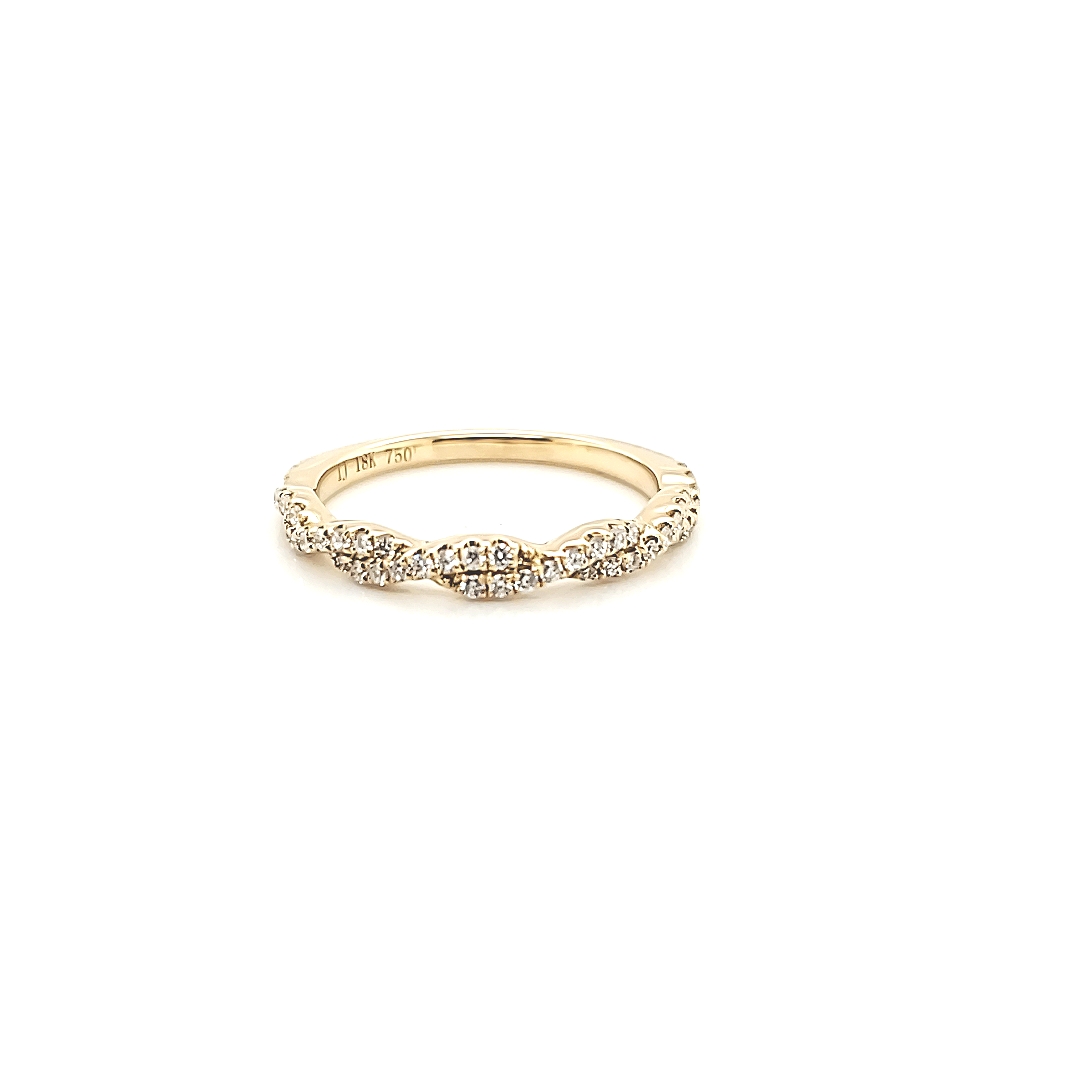 Twist Yellow Gold Diamond Ring