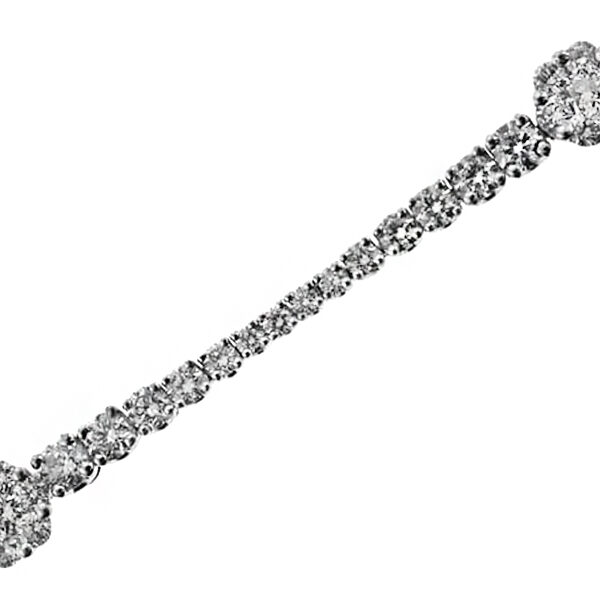 Ladies Tennis Bracelet with Diamonds in 18k White Gold
