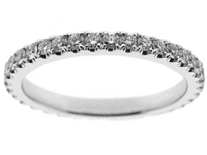 Eternity Band with Micro-Prong Set Round Diamonds in 18k White Gold