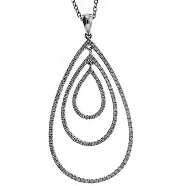Triple Drop Shape Pendant with Diamonds Set in 18k White Gold