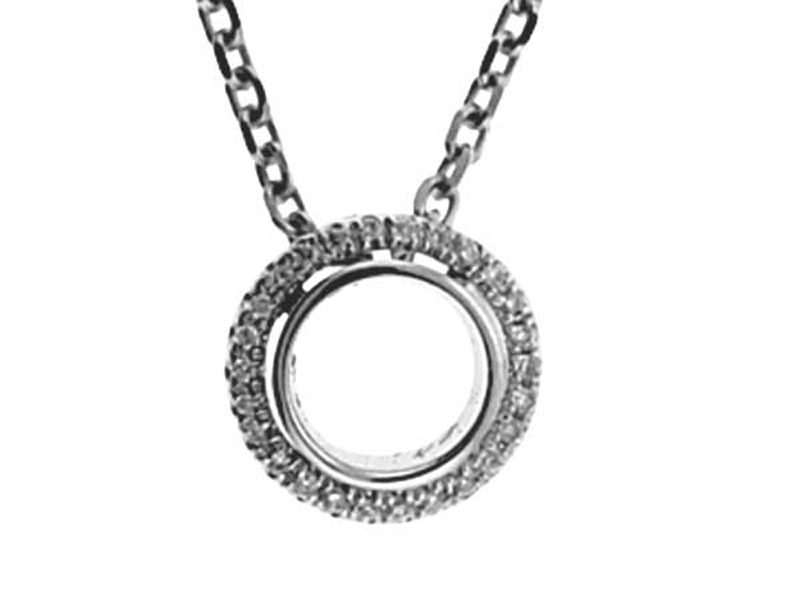 Circle Halo Diamond Semi Mount for Solitaire in 18kt White Gold