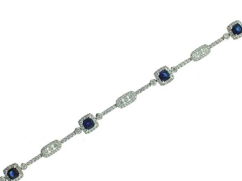 Sapphire and Diamond Bracelet in 18K White Gold