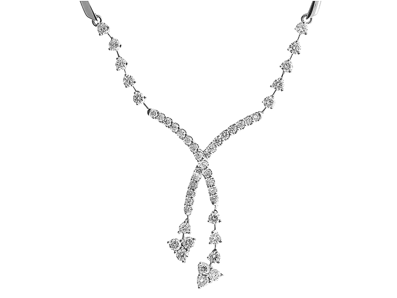 Diamond Criss-Cross Front Fancy Necklace