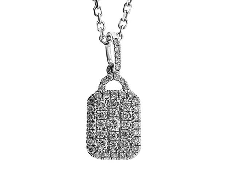 Rectangle Cluster Diamond Pendant with Diamond Bail