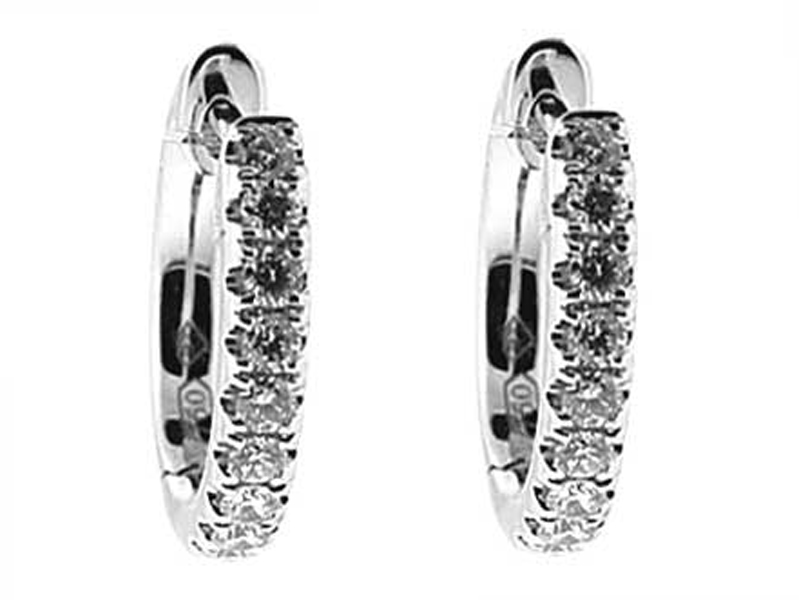Diamond Huggie Earrings in 18k White Gold